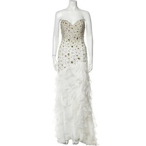 Terani Couture Sweetheart Strapless Prom Dress Ivory Size 8 NWT